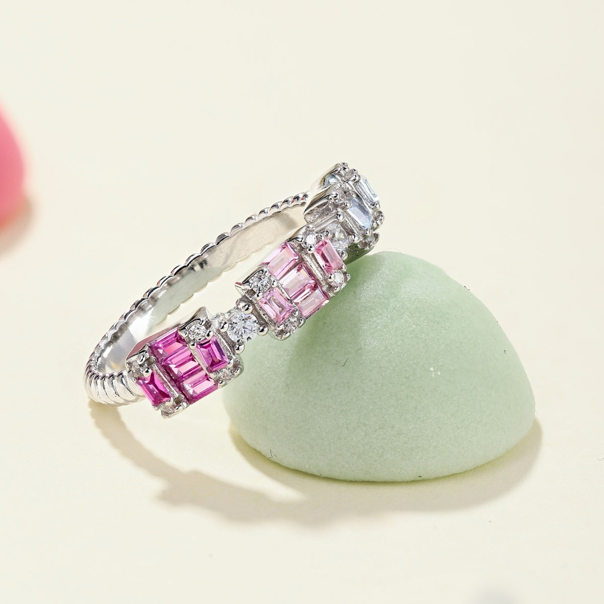 [Love's Uplift]Unique Colorful Emerald Cut Party Ring