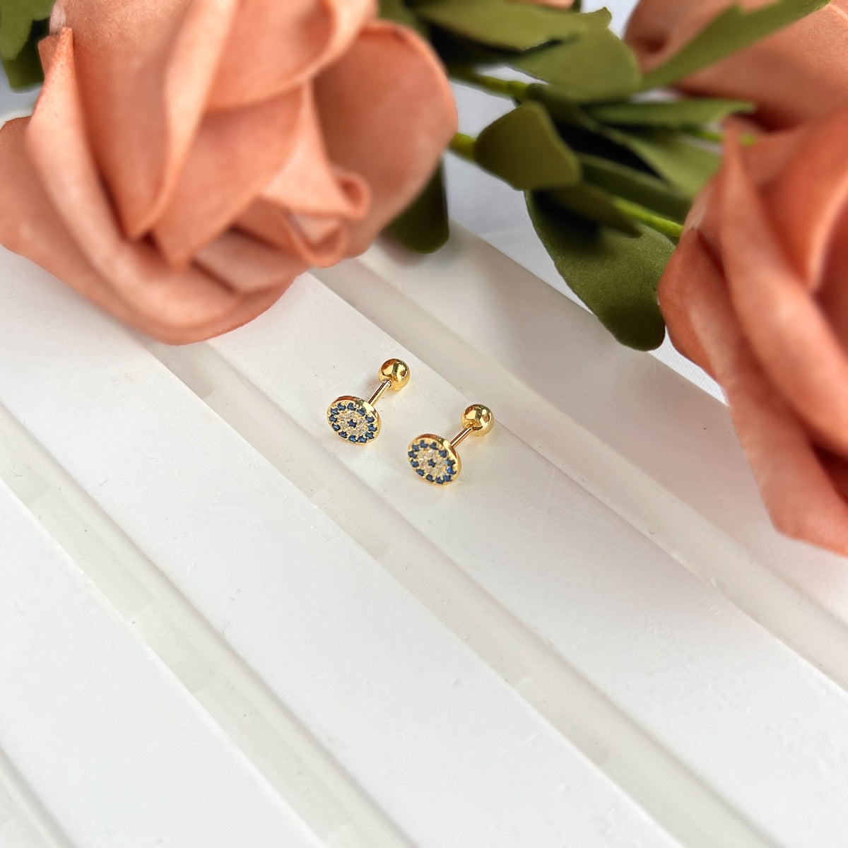 [Love's Uplift]Devil's Eye Ear Bone Nail Earrings