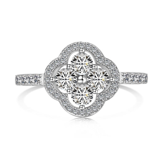 [Love's Uplift]Four Leaf Clover Flower Design Ring
