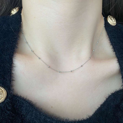 [Love's Uplift]Small Bead Clavicle Chain Simple Necklace