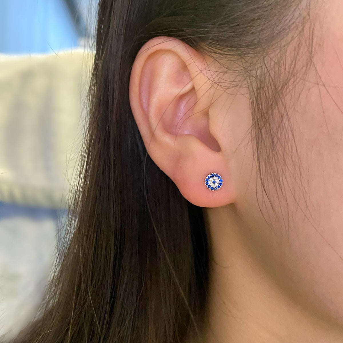 [Love's Uplift]Devil's Eye Ear Bone Nail Earrings