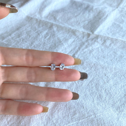 [Love's Uplift]Oval Classic Dignified Elegant Earrings