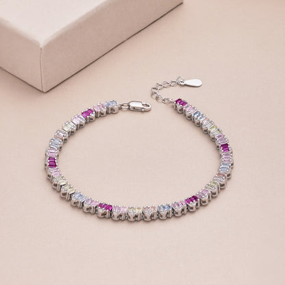 [Love's Uplift]Delicate Colorful Emerald Cut Party Bracelet