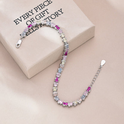 [Love's Uplift]Delicate Colorful Emerald Cut Party Bracelet