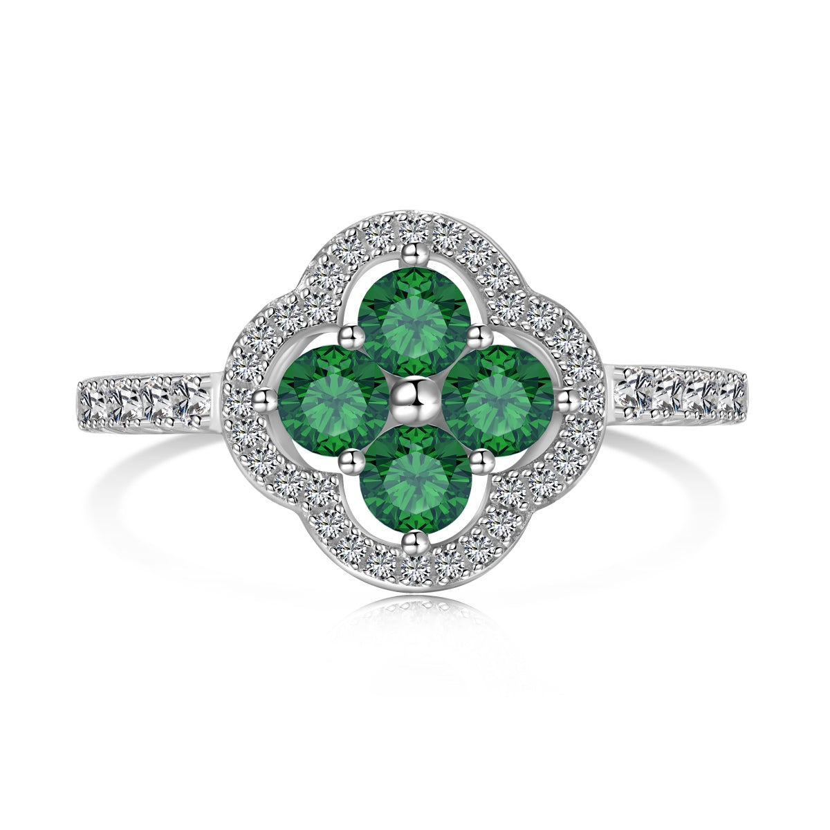 [Love's Uplift]Four Leaf Clover Flower Design Ring
