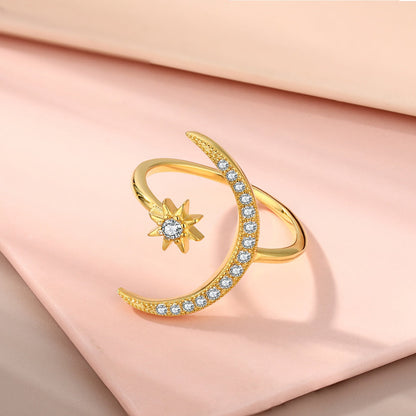 [Love's Uplift]Eternity Moon & Star Ring