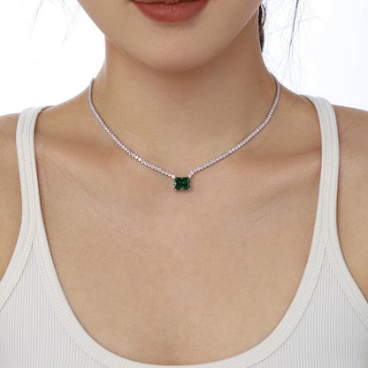 [Love's Uplift]4.0 Carat Elegant Radiant Cut Necklace