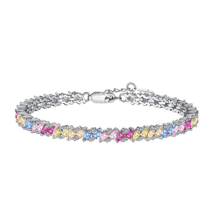 [Love's Uplift]Ornate Sparkling Multi Cut Party Bracelet