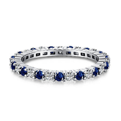 [Love's Uplift]Exquisite Colorful Round Cut Tennis Ring