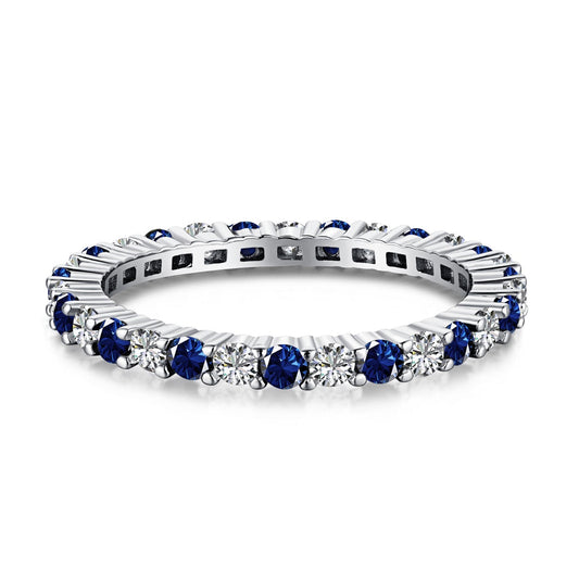 [Love's Uplift]Exquisite Colorful Round Cut Tennis Ring