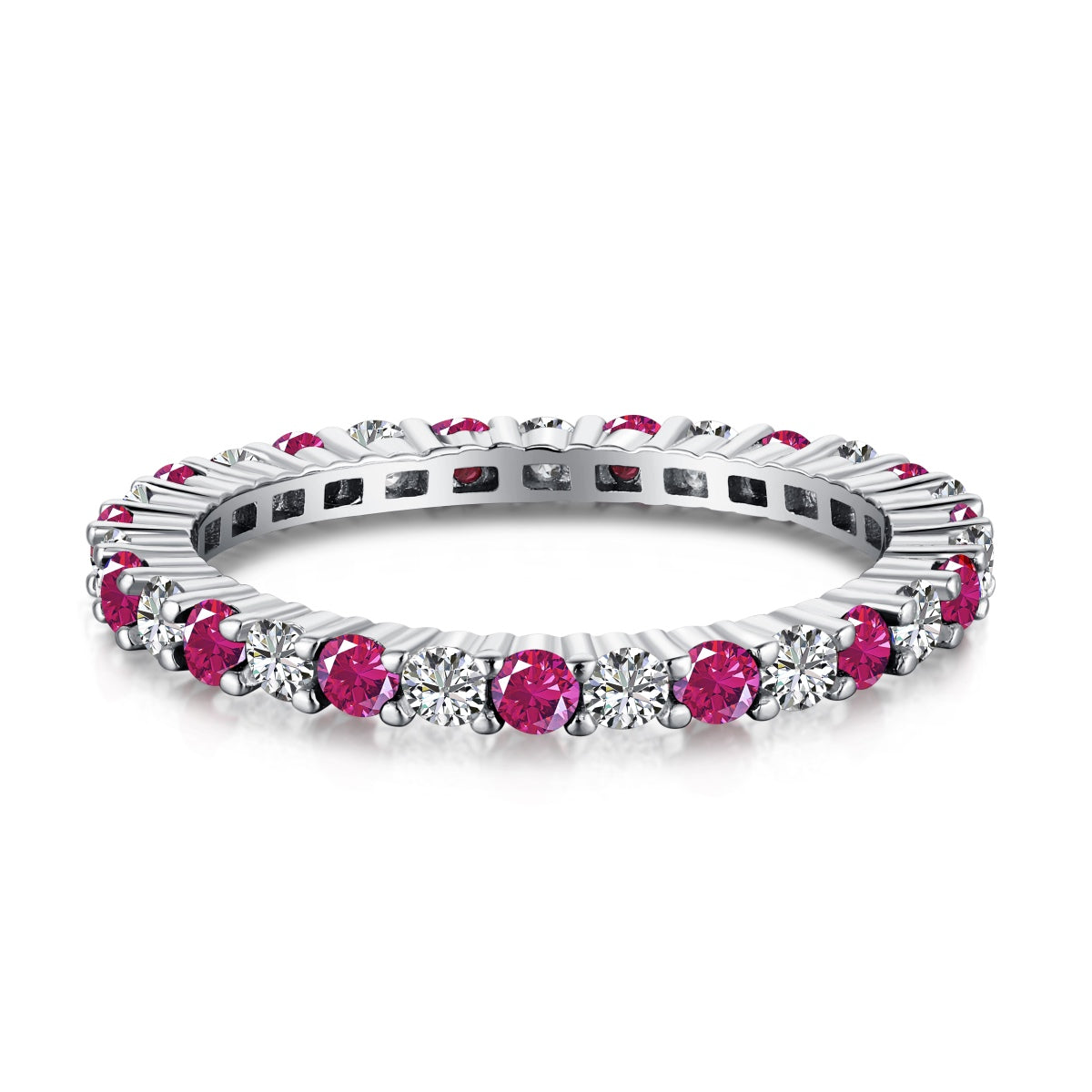 [Love's Uplift]Exquisite Colorful Round Cut Tennis Ring