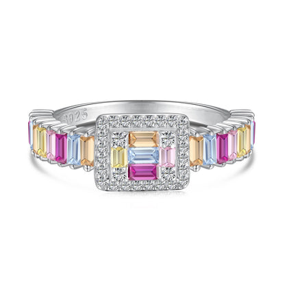 [Love's Uplift]Exquisite Colorful Radiant Cut Party Ring
