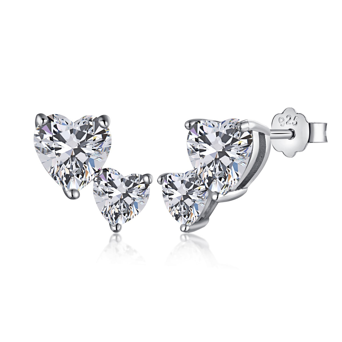 [Love's Uplift]Double Heart-Shape Classic Princess Style Earrings