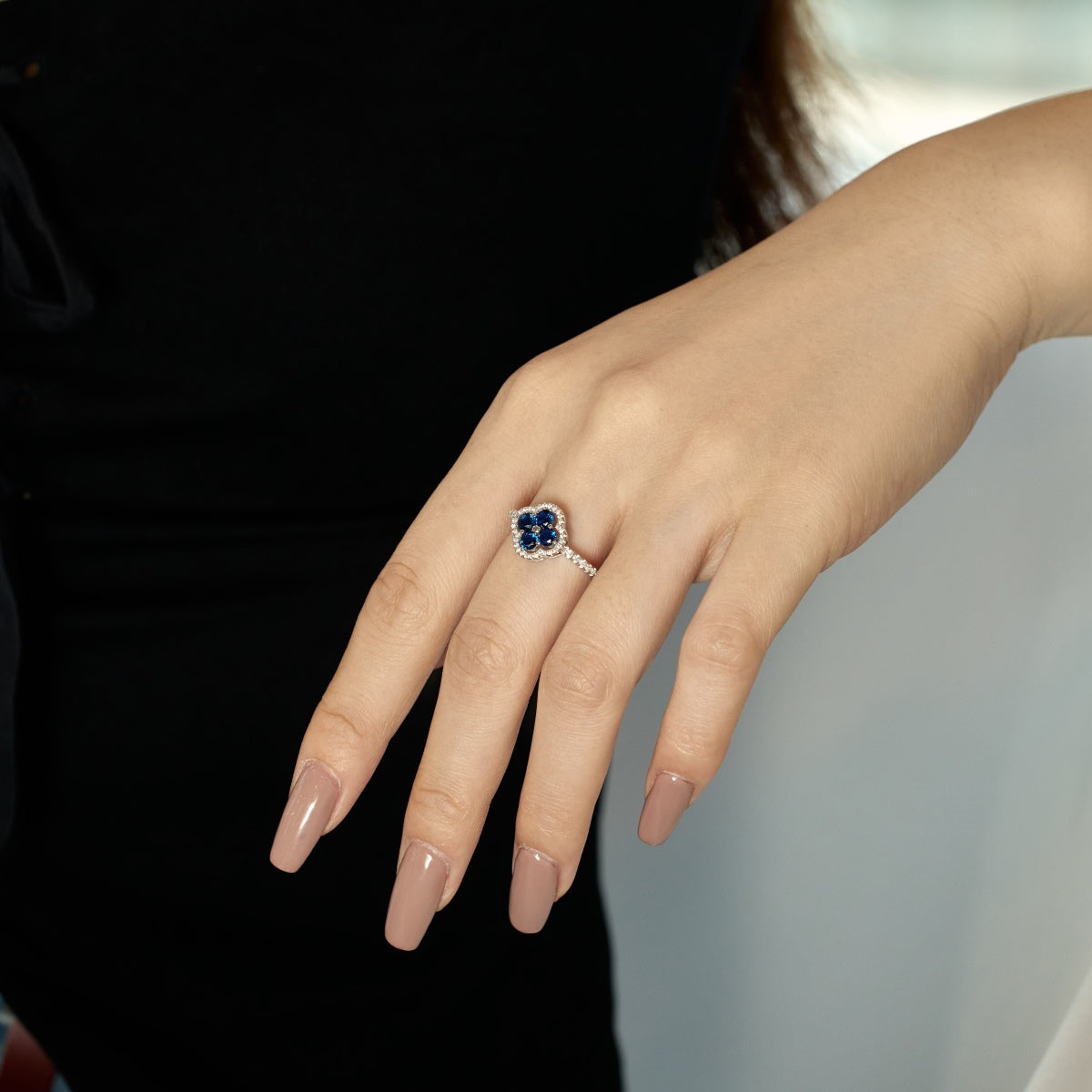 [Love's Uplift]Four Leaf Clover Flower Design Ring