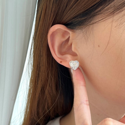 [Love's Uplift]Sparkling Heart Shape Lover Earrings