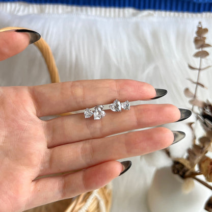 [Love's Uplift]Double Heart-Shape Classic Princess Style Earrings