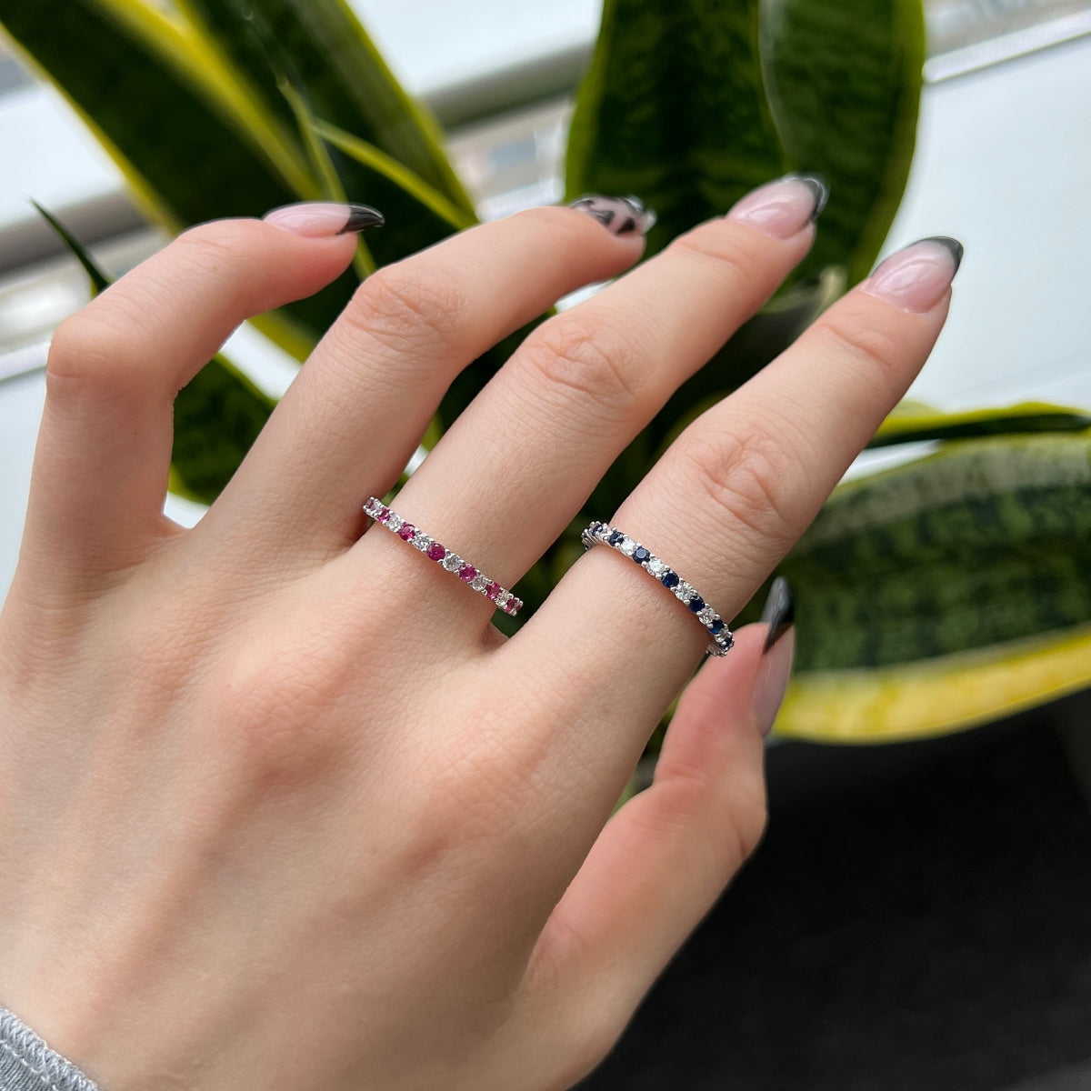 [Love's Uplift]Exquisite Colorful Round Cut Tennis Ring