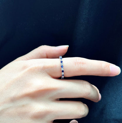 [Love's Uplift]Exquisite Colorful Round Cut Tennis Ring