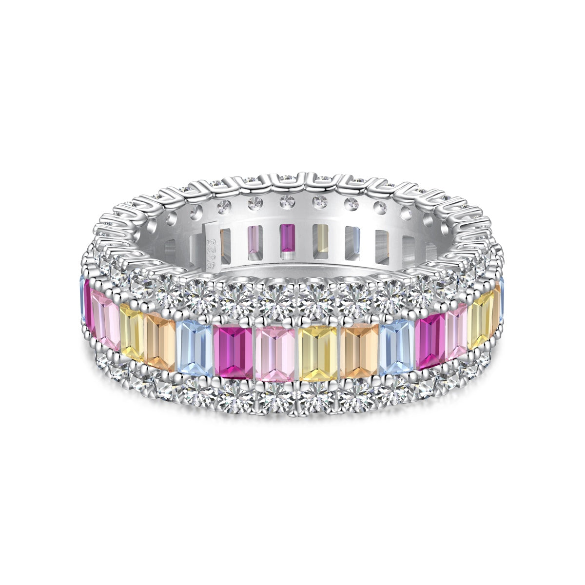 [Love's Uplift]Dainty Colorful Radiant Cut Daily Ring