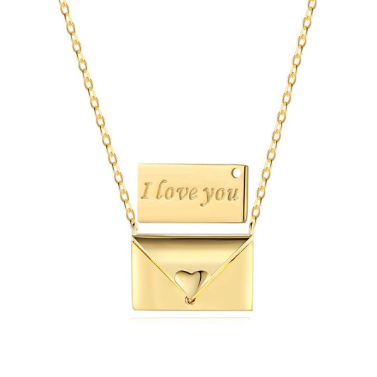[Love's Uplift]Envelope Heart Shape Mother's Day Necklace