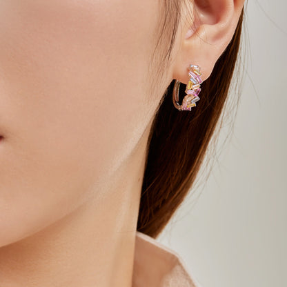 [Love's Uplift]Dazzling Colorful Emerald Cut Daily Earrings