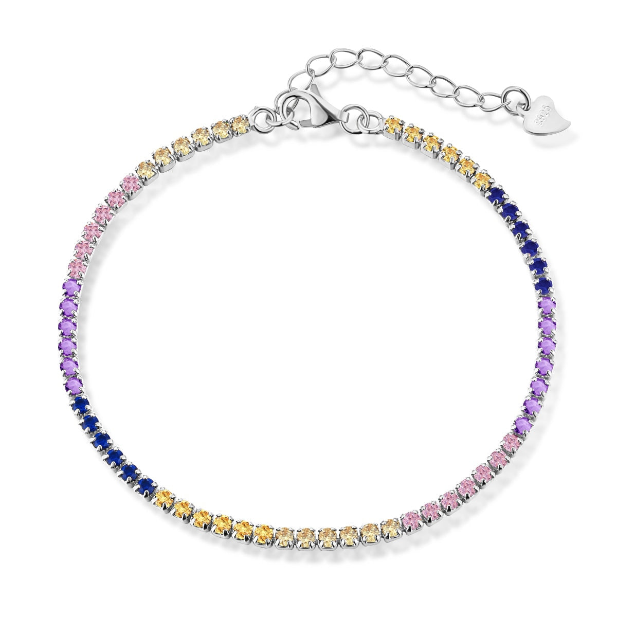[Love's Uplift]Radiant Shinning Princess Cut Tennis Bracelet