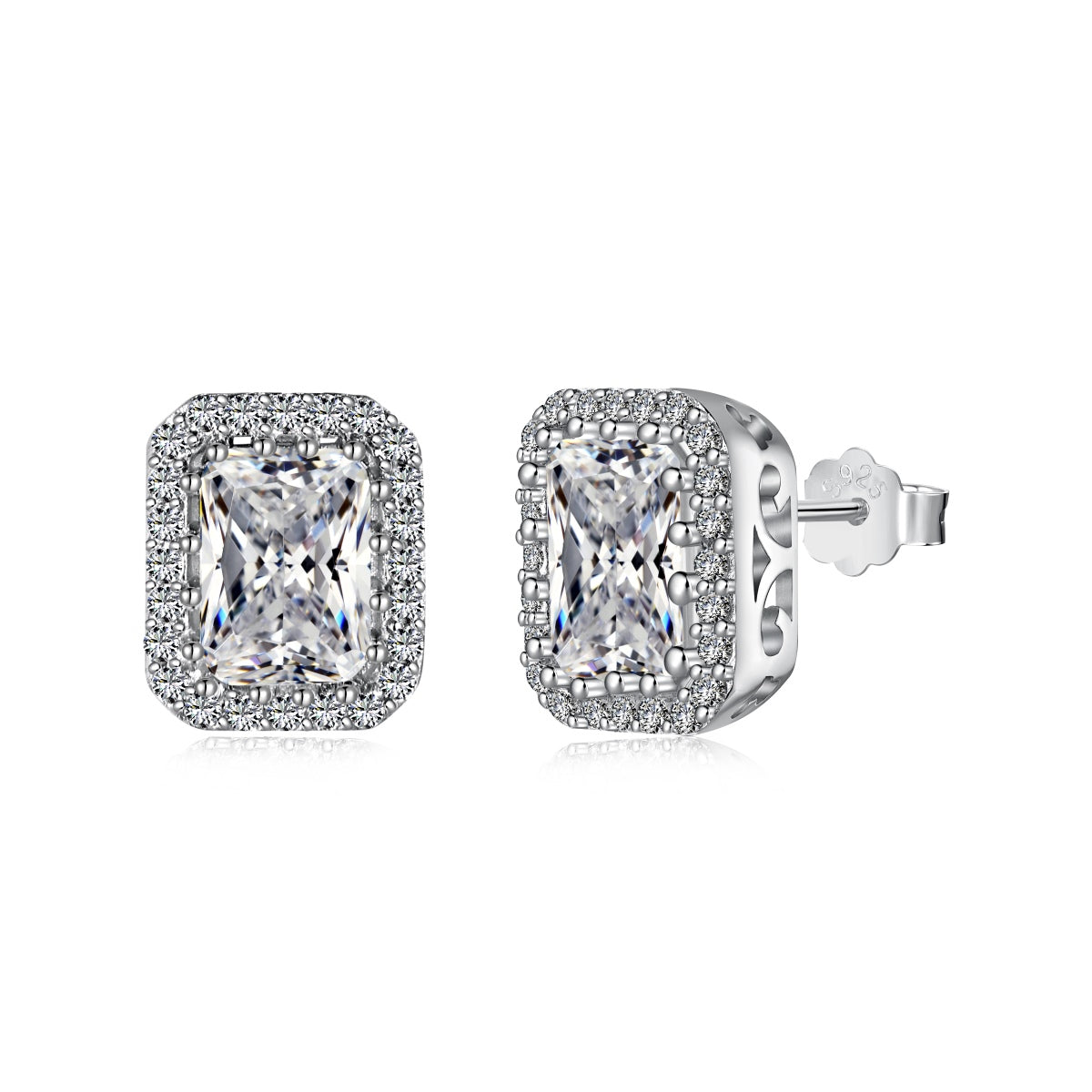 [Love's Uplift]1.0 Carat Luxurious Dainty Emerald Cut Daily Earrings