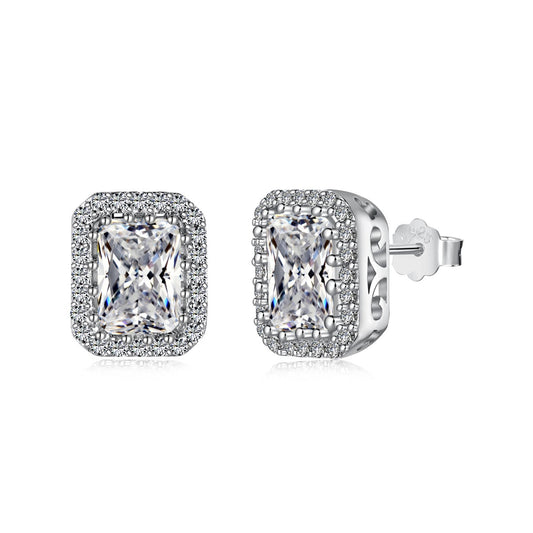 [Love's Uplift]1.0 Carat Luxurious Dainty Emerald Cut Daily Earrings