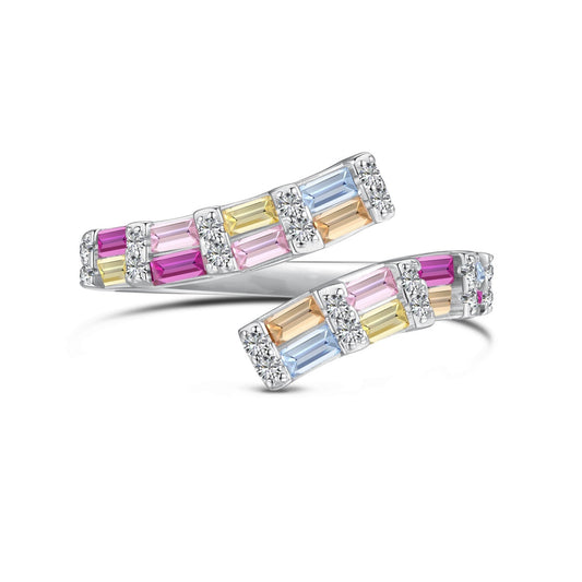 [Love's Uplift]Charming Colorful Radiant Cut Adjustable Daily Ring