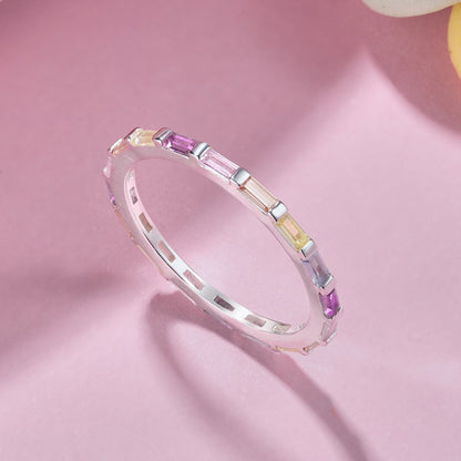 [Love's Uplift]Exquisite Multicolored Emerald Cut Daily Ring
