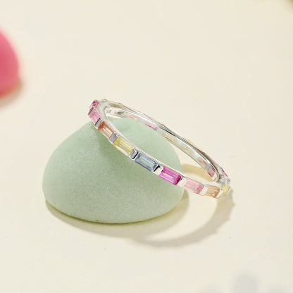 [Love's Uplift]Exquisite Multicolored Emerald Cut Daily Ring