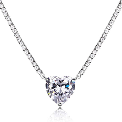 [Love's Uplift]8.0 Carat Versatile Colorful Sweet Heart-Shaped Tennis Necklace