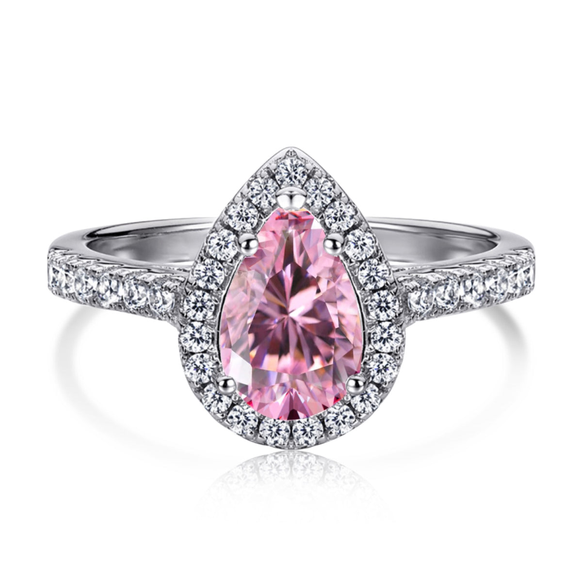 [Love's Uplift]1.0 Carat Luxurious Resplendent Water Drop Shape Wedding Ring