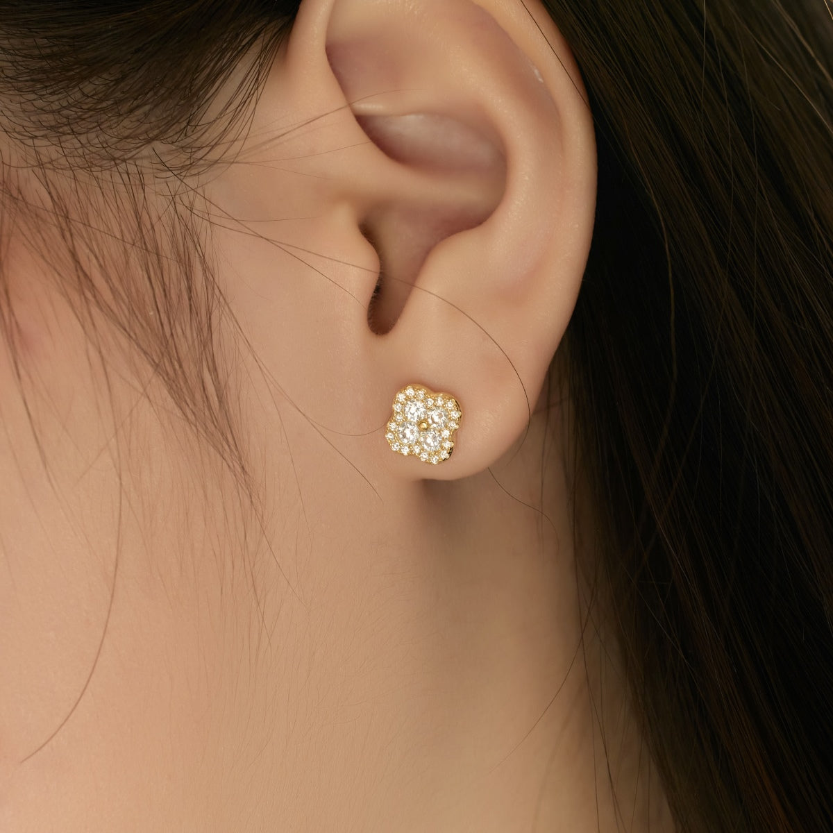 [Love's Uplift]Four-Leaf Clover Flower Shaped Earrings