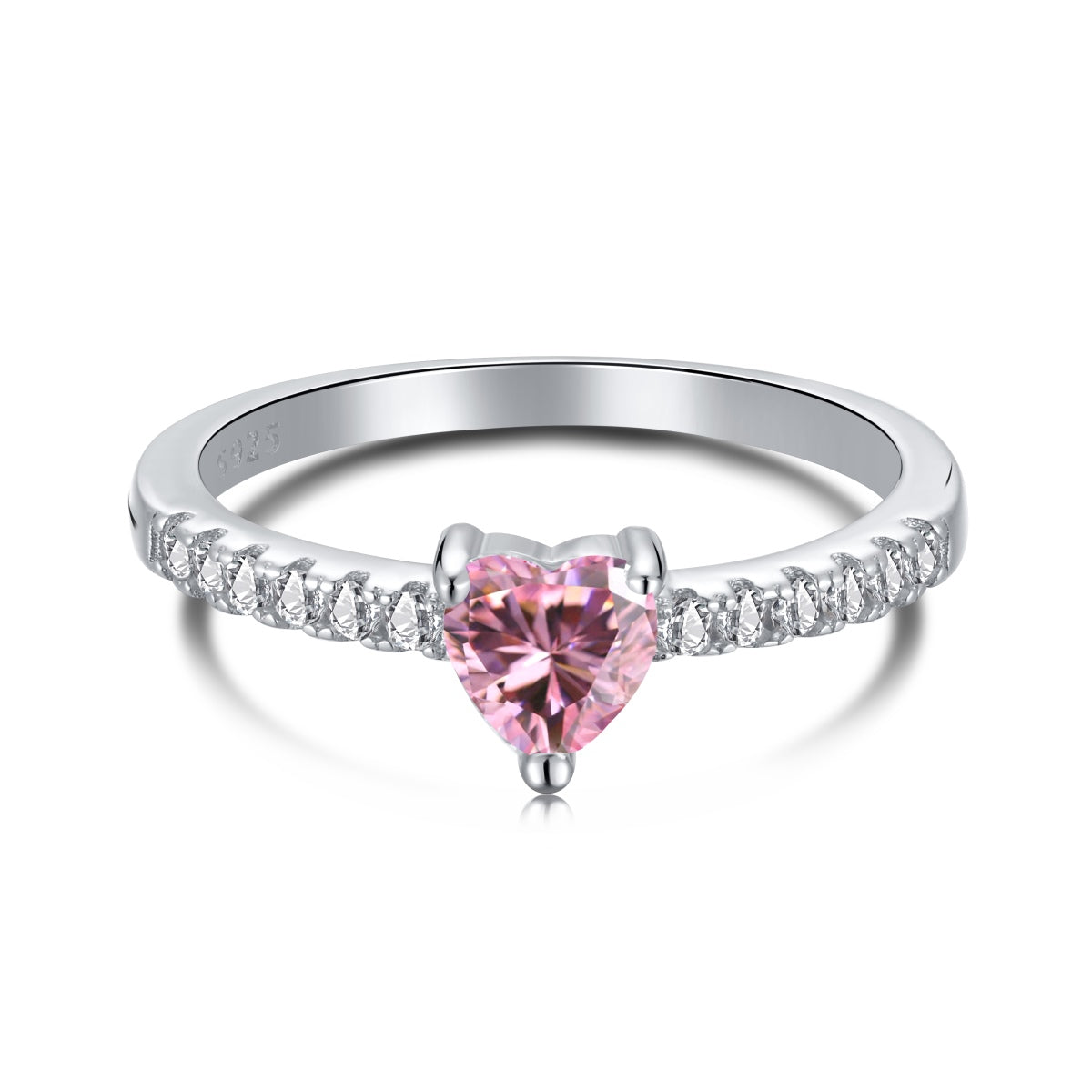 [Love's Uplift]0.5 Carat CaratEternity Charming Heart Shape Lover Ring