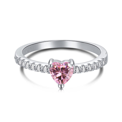 [Love's Uplift]0.5 Carat CaratEternity Charming Heart Shape Lover Ring
