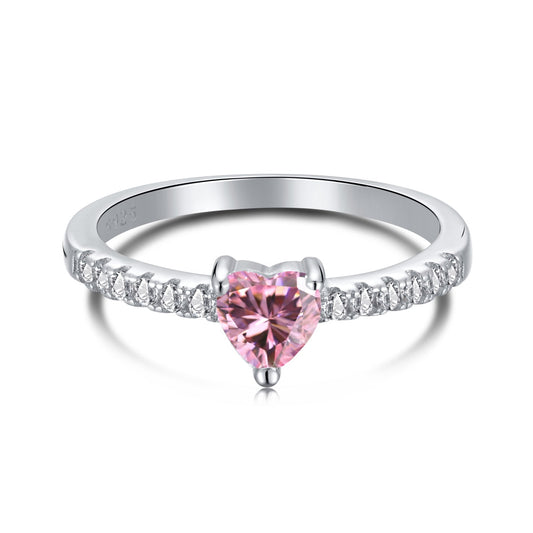 [Love's Uplift]0.5 Carat CaratEternity Charming Heart Shape Lover Ring