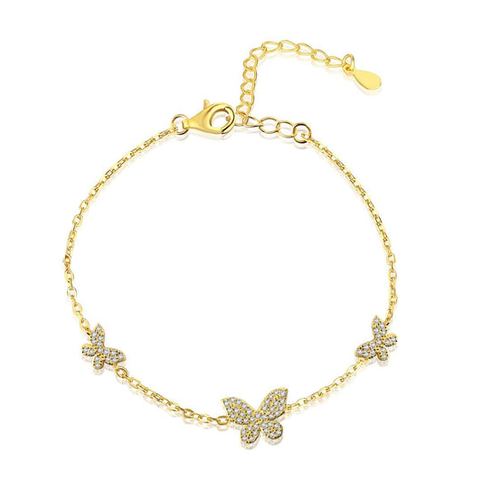 [Love's Uplift]Delicate Butterfly Pendant Bracelet