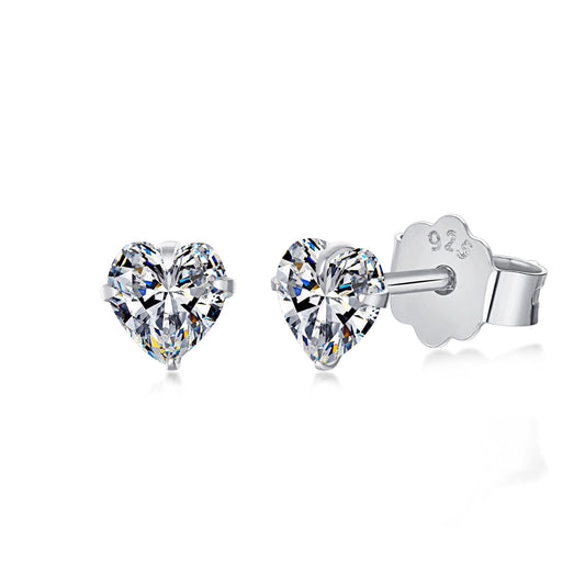 [Love's Uplift]Sparkling Heart Shaped Simple Earrings