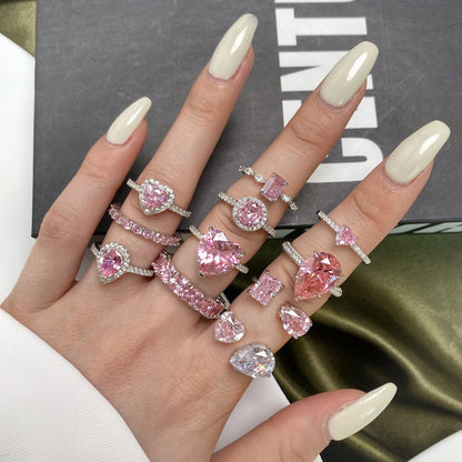 [Love's Uplift]0.5 Carat CaratEternity Charming Heart Shape Lover Ring
