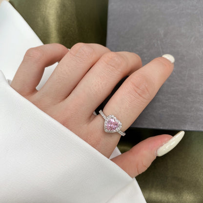 [Love's Uplift]Eternity Splashy Romantic Heart Shape Lover Ring