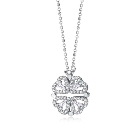 [Love's Uplift]Ornate Heart Cut Flower Shape Necklace