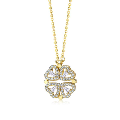 [Love's Uplift]Ornate Heart Cut Flower Shape Necklace