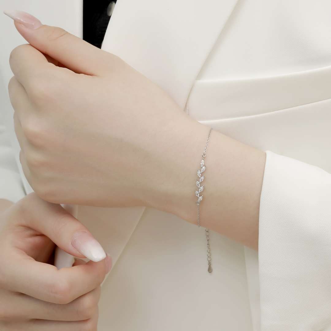 [Love's Uplift]Elegant Wheat Leaves Shape Bracelet