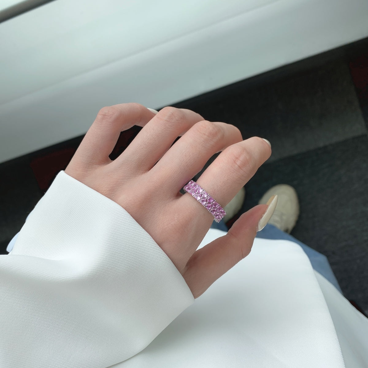 [Love's Uplift]Sparkling Full Heart Ring