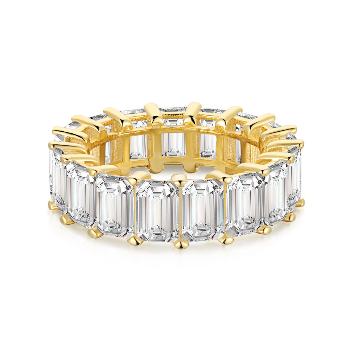 [Love's Uplift]0.75 Carat Elegant Emerald Cut Tennis Ring