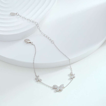 [Love's Uplift]Delicate Butterfly Pendant Bracelet