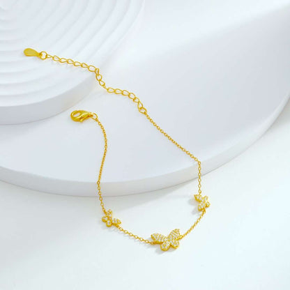 [Love's Uplift]Delicate Butterfly Pendant Bracelet