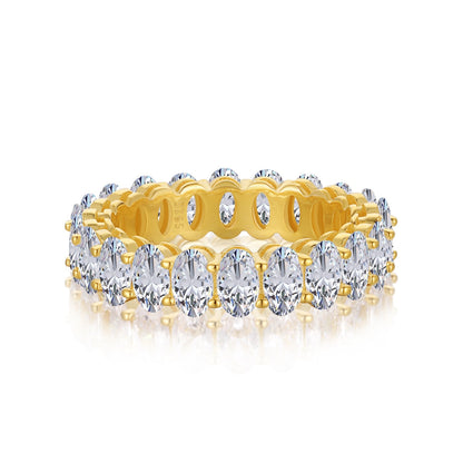 [Love's Uplift]Ornate Oval Cut Tennis Ring