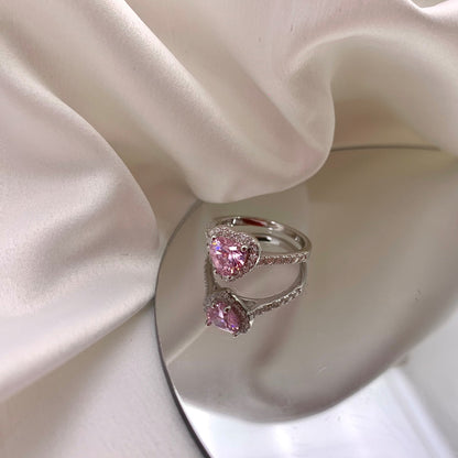 [Love's Uplift]Eternity Splashy Romantic Heart Shape Lover Ring